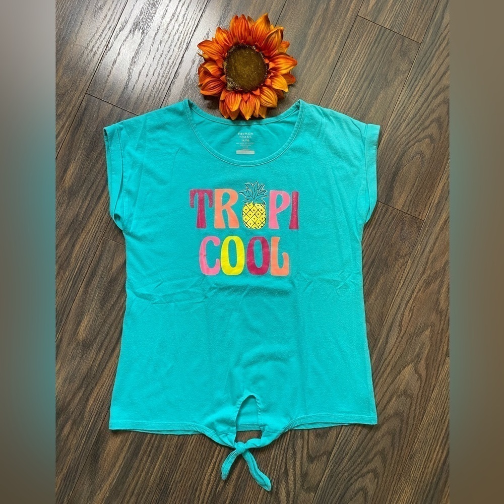 🌻5/$25🌻FRENCH TOAST Tropi Cool Knotted Front Shirt | 14/16 |